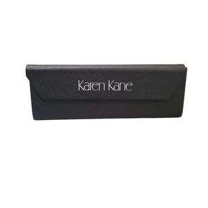 Karen Kane Black Triangular Textured Leather Glasses Hard Case